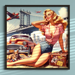Póster Vintage Blonde Pin-up