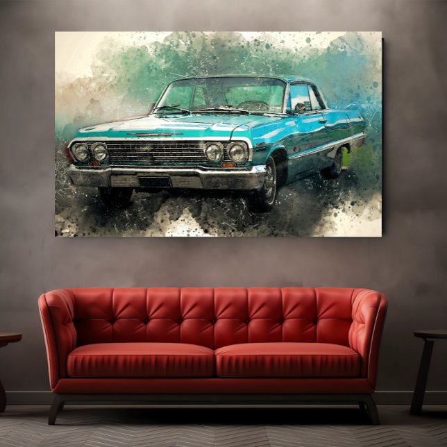 Póster Vintage Blue Car Timeless Automobic Art (Subido por el creador)