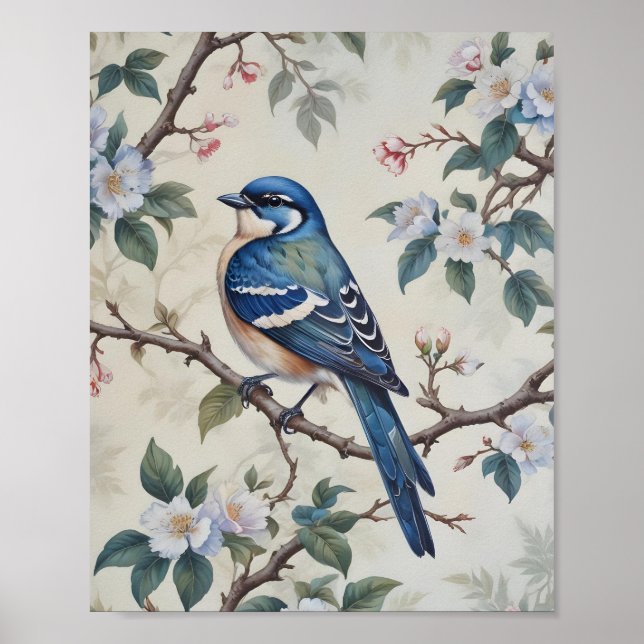 Póster Vintage Bluebird & Blossoms Wall Art (Frente)
