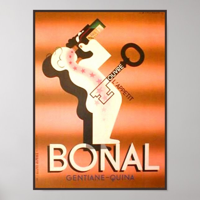 Póster Vintage Bonal Gentiane Quina (Frente)
