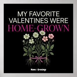 Póster Vintage Botanical Home-Grown Valentines Scientific