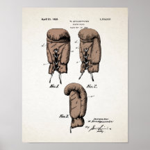 Vintage Boxing Glove Patent 1923 Poster