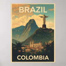 Vintage Brasil Colombia Viaje Retro Sudamérica