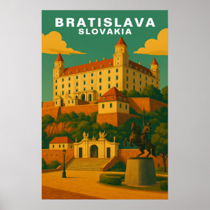 Póster Vintage Bratislava Eslovaquia Viajes Europeos