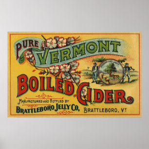 Póster Vintage Brattleboro Jelly Boiled Cider Vermont