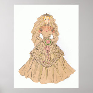 Póster Vintage Bride