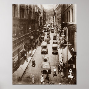 Póster Vintage Bromfield Street Boston Massachusetts 1916