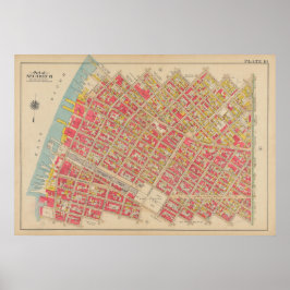 Póster Vintage Brooklyn Map | George Washington Bromley