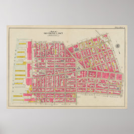 Póster Vintage Brooklyn Map | George Washington Bromley