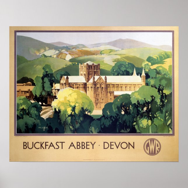 Póster Vintage Buckfast Abbey Monasterio Británico Ferroc (Frente)