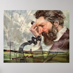 Póster Vintage Business, Alexander Graham Bell Telephone