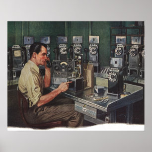 Póster Vintage Business, Pay Phone Reparman