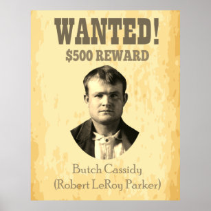 Póster Vintage Butch Cassidy quiere Poster Estados Unidos