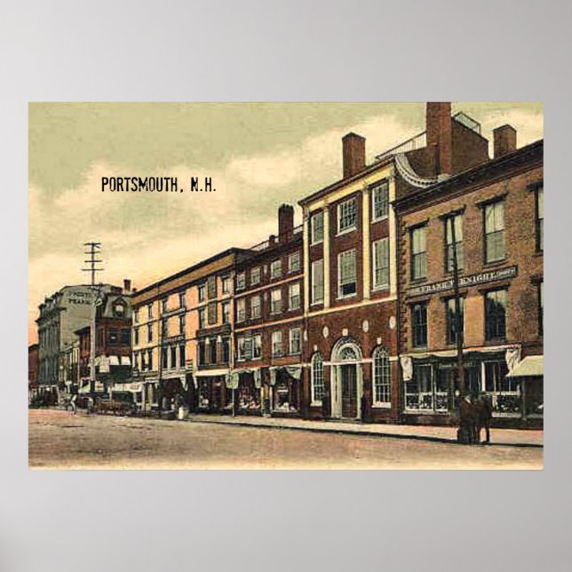 Póster Vintage, c1905, Portsmouth, New Hampshire (Frente)
