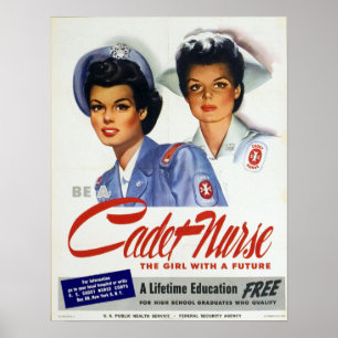 Póster Vintage Cadet Nurse Corps Education