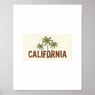 Póster Vintage California Sweatshirt | Retro Palm Tree St