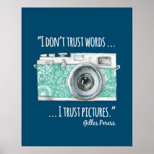 Póster Vintage camera and quote