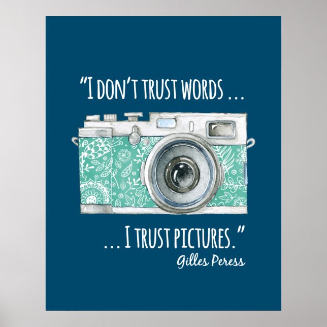 Póster Vintage camera and quote (Frente)