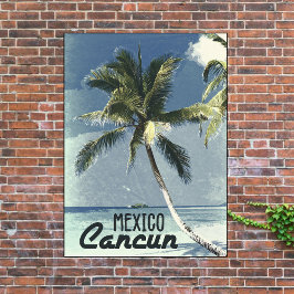 Póster Vintage Cancun Mexico Travel Adventure