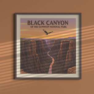 Póster Vintage Cañón Negro del Parque Nacional Gunnison