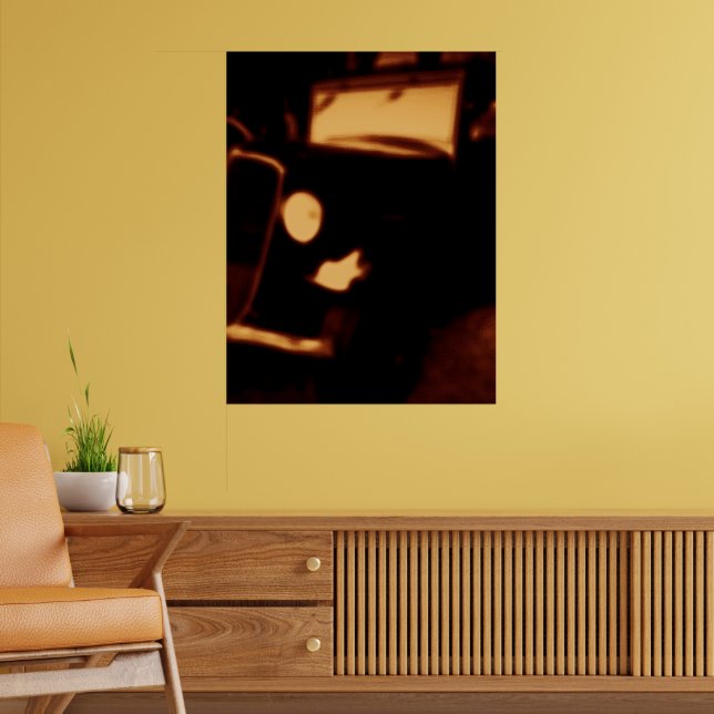 Póster Vintage Car Headlight – Retro Automotive Glow (Salón 2)