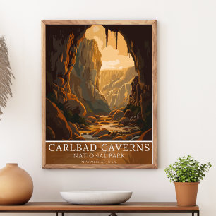 Póster Vintage Carlsbad Caverns National Park