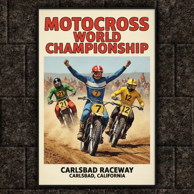 Póster Vintage Carlsbad Raceway Motocross Wall Poster (Subido por el creador)