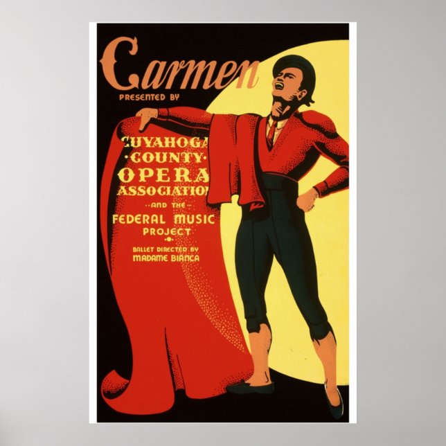 Póster Vintage Carmen Opera Advertising 1939 (Frente)