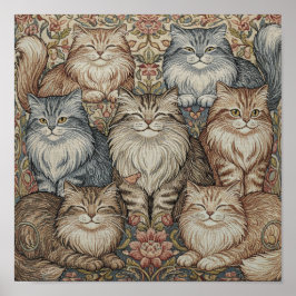 Póster Vintage Cat Tapestry Poster