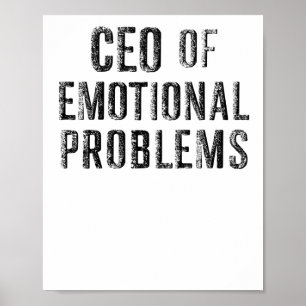 Póster Vintage Ceo De Problemas Emocionales Pegatina