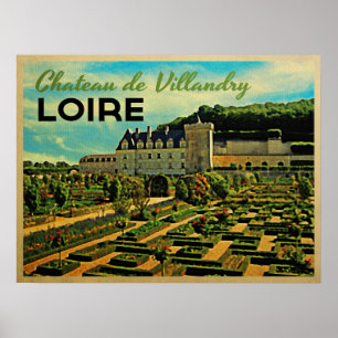 Póster Vintage Chateau de Villandry el Loira