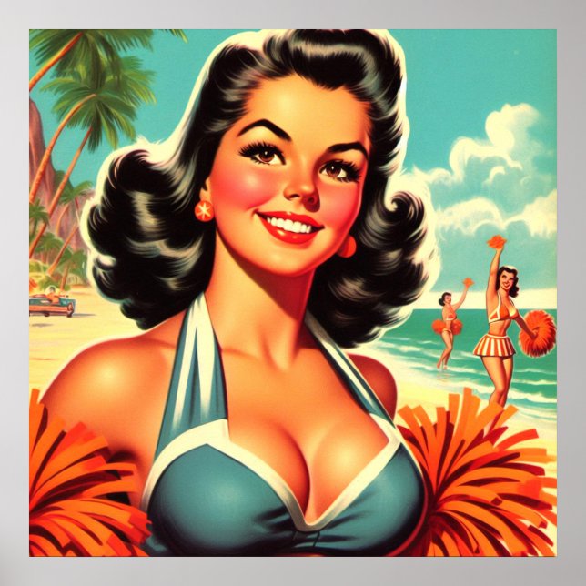 Póster Vintage Cheerhead Pin-up (Frente)
