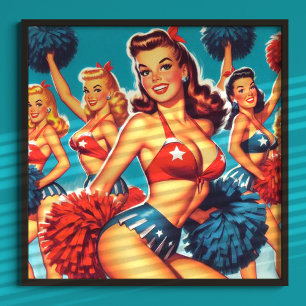 Póster Vintage CheerLeer Chicas