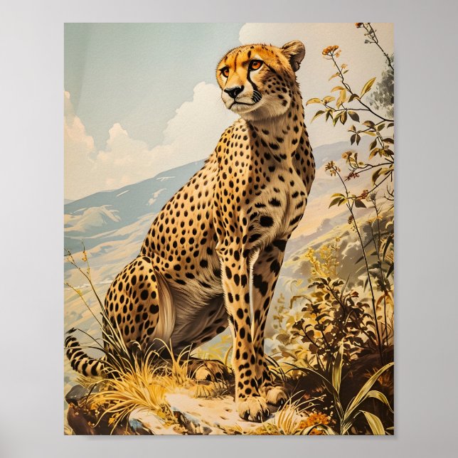 Póster Vintage Cheetah (Frente)