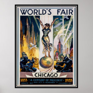 Póster Vintage Chicago, Estados Unidos -