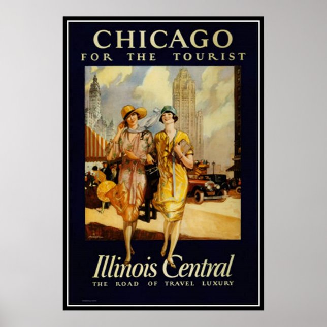 Póster Vintage Chicago, Estados Unidos - (Frente)