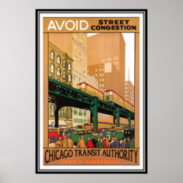 Póster Vintage Chicago, Estados Unidos -