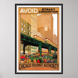 Póster Vintage Chicago, Estados Unidos -