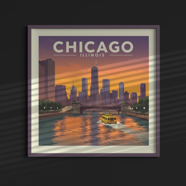 Póster Vintage Chicago Illinois (Subido por el creador)
