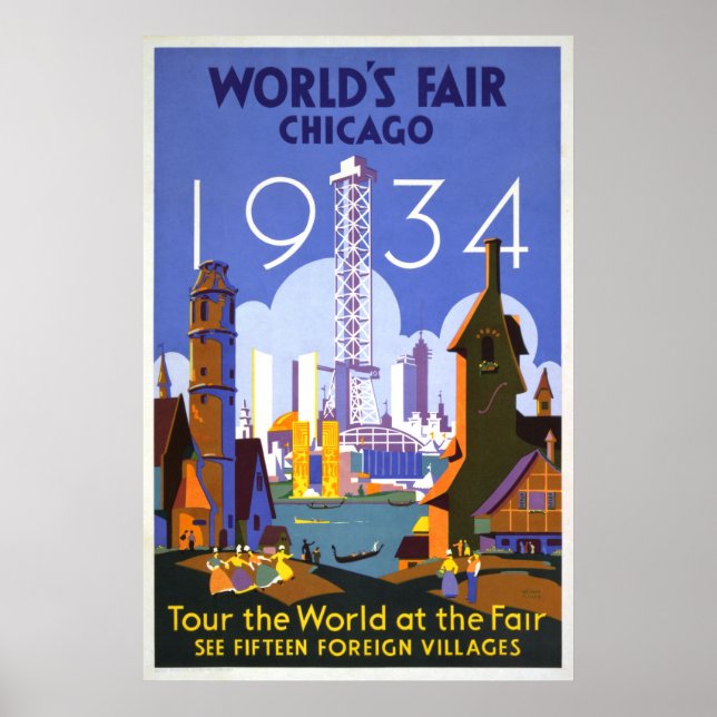Póster Vintage Chicago Poster (Frente)