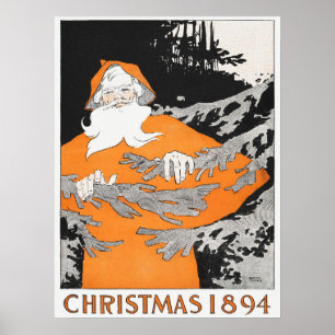 Póster Vintage Christmas 1894 (1894) santa