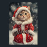 Póster Vintage Christmas Cat Print, Retro Holiday<br><div class="desc">Vintage Christmas Cat Print,  Retro Holiday

funny bathroom decor,  bathroom wall art,  funny animal print,  toilet humor decor,  dog on toilet,  are you pooping,  toilet paper hat,  whimsical wall art,  animal bathroom art,  printable wall art,  digital download,  digital print,  funny wall decor</div>