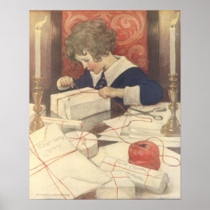 Póster Vintage Christmas Eve Child, Jessie Willcox Smith