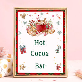 Póster Vintage Christmas Hot Cocoa Bar Rótulo