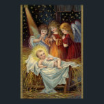 Póster Vintage Christmas Jesus Angel<br><div class="desc">Esta es una versión digitalmente mejorada de Jesús Angel Vintage navideño.</div>