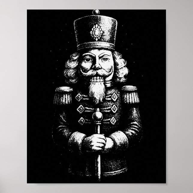 Póster Vintage Christmas Nutcracker Retro Xmas 2025 Famil (Frente)