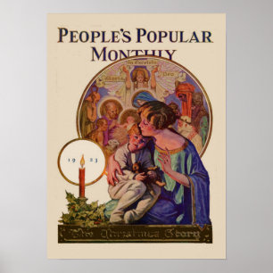 Póster Vintage Christmas Peoples Popular Monthly 1923