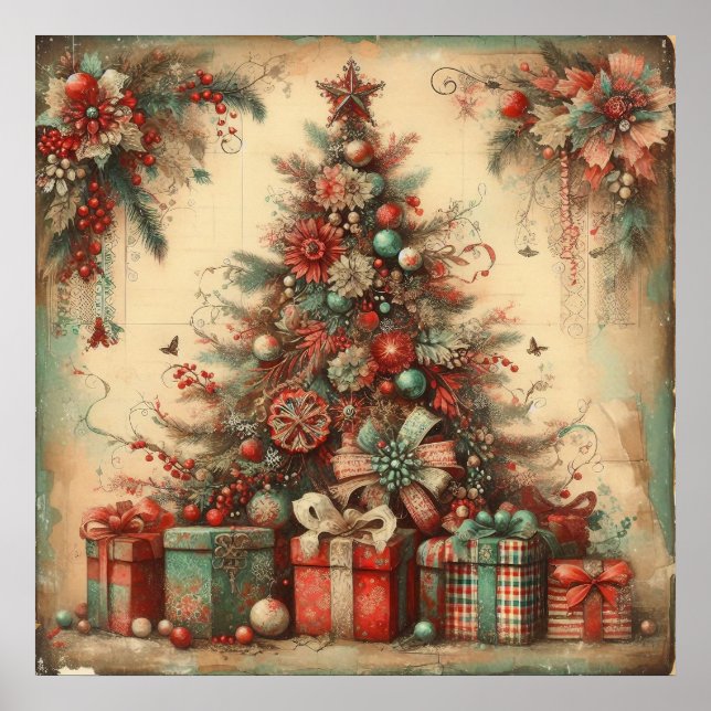 Póster Vintage Christmas Poster (Frente)