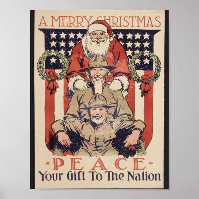 Póster Vintage Christmas Poster -- Peace (Frente)