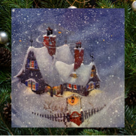 Póster Vintage Christmas, Santa Claus Workshop North Pole